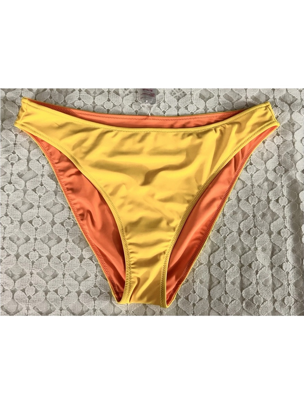 NOBO NO BOUNDARIES JRS SIZE XL Reversible HI LEG Bikini Bottom HOT LEMON NEW